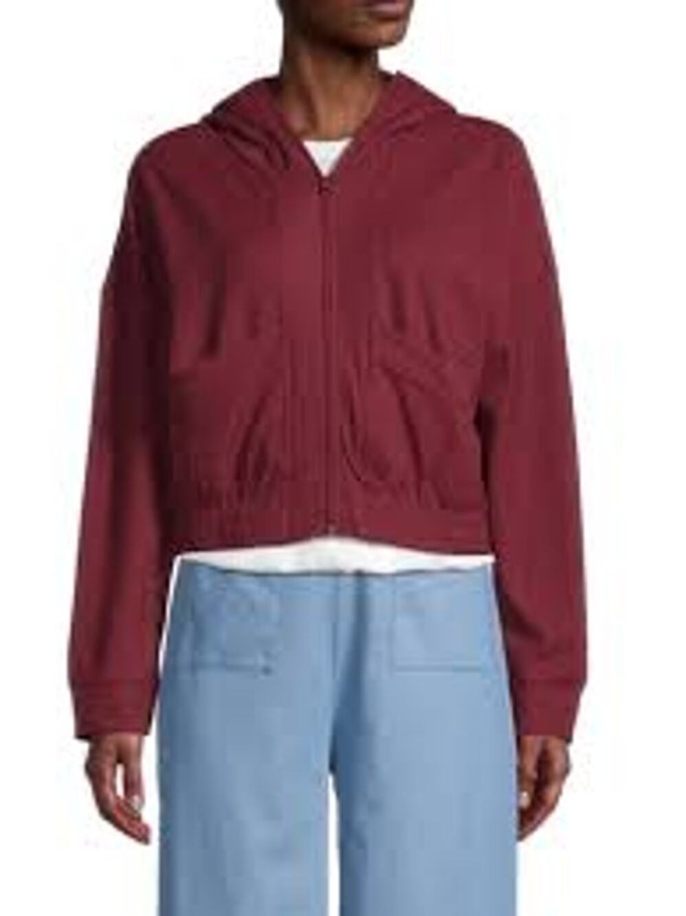 BCBGENERATION Zip Front Slouchy Drop Shoulder Hooded Jacket LIGHTWEIGHT L Large